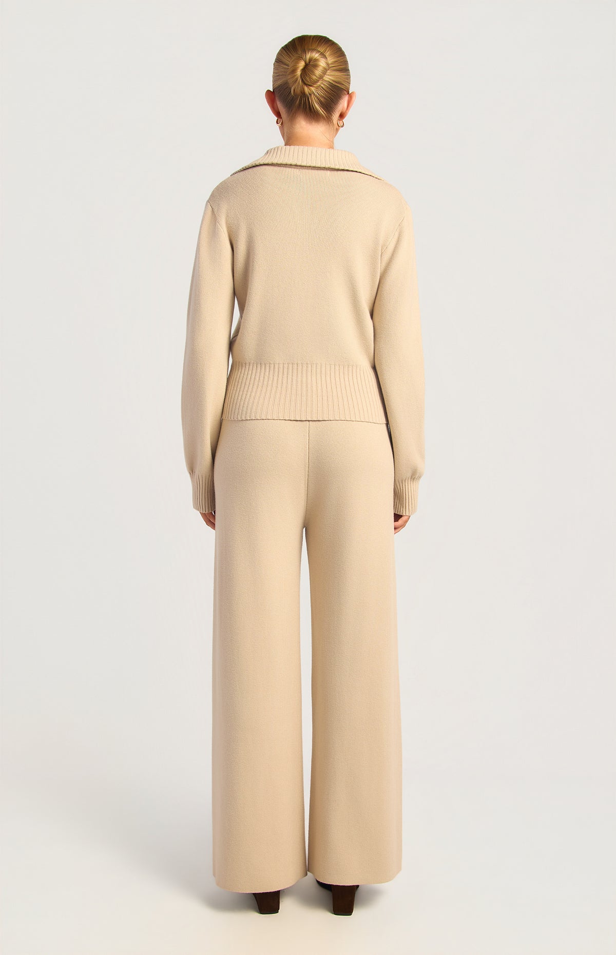 Kadie Jacket & Pants Knit Set - Almond