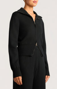 Kadie Jacket & Pants Knit Set - Black