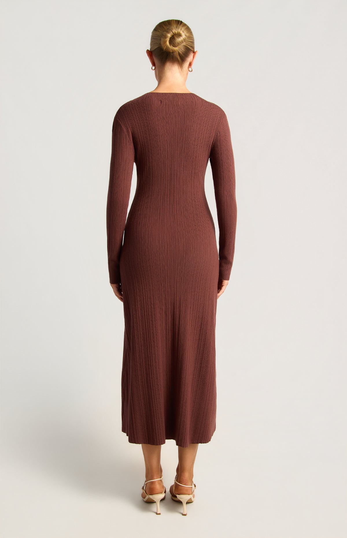Joslin Button-Up Knit Dress - Cocoa