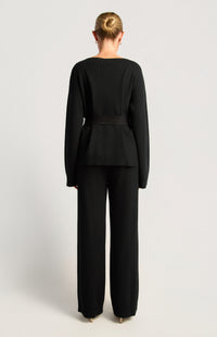 Anneka Top & Pants Knit Set - Black