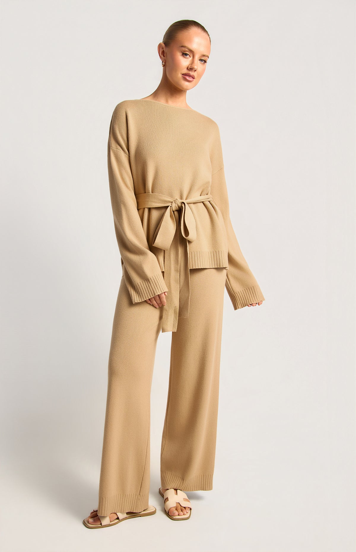 Anneka Top & Pants Knit Set - Camel