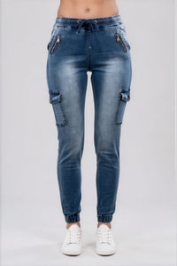 Frankie Cargo Jeans - Dark Denim