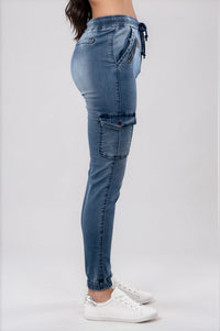 Frankie Cargo Jeans - Dark Denim