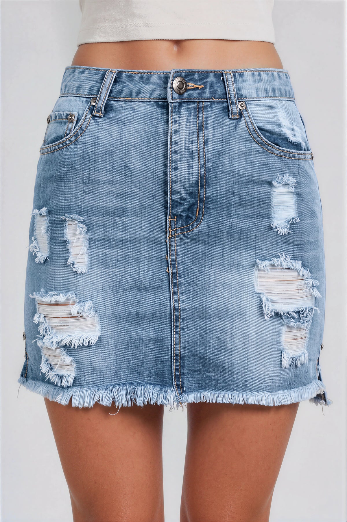 Addison Mini Skirt - Denim