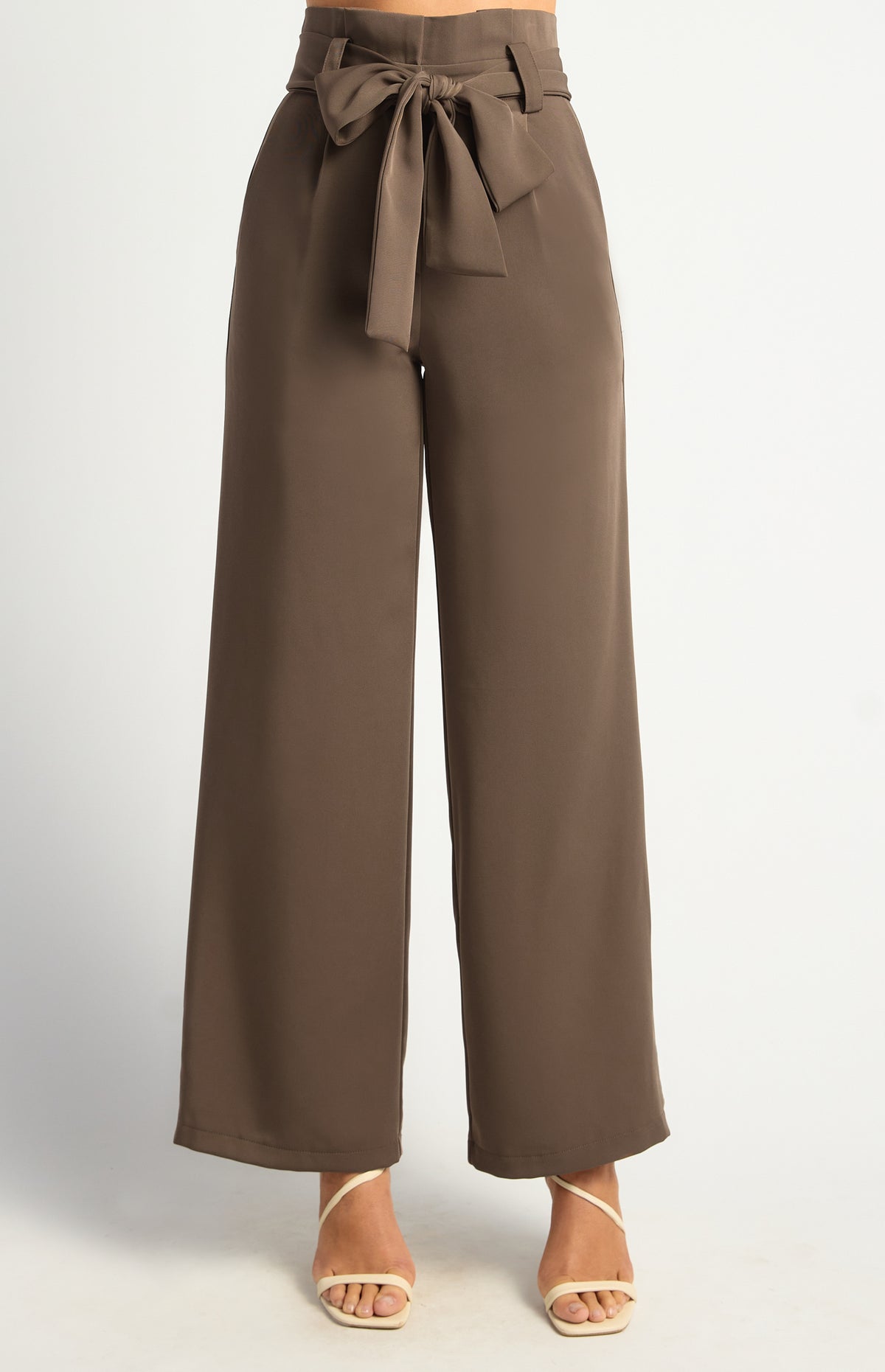 Majella Paper Bag Pants - Ash Brown