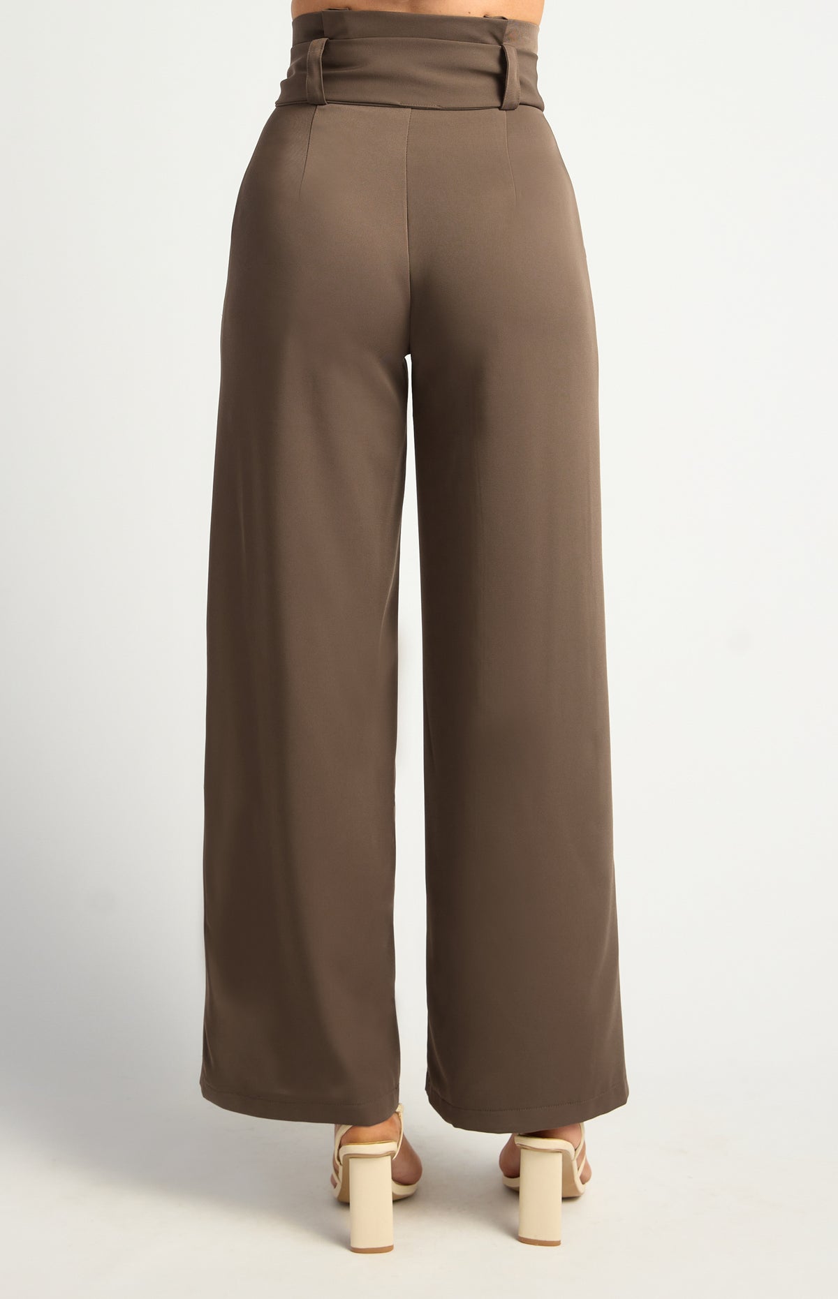 Majella Paper Bag Pants - Ash Brown