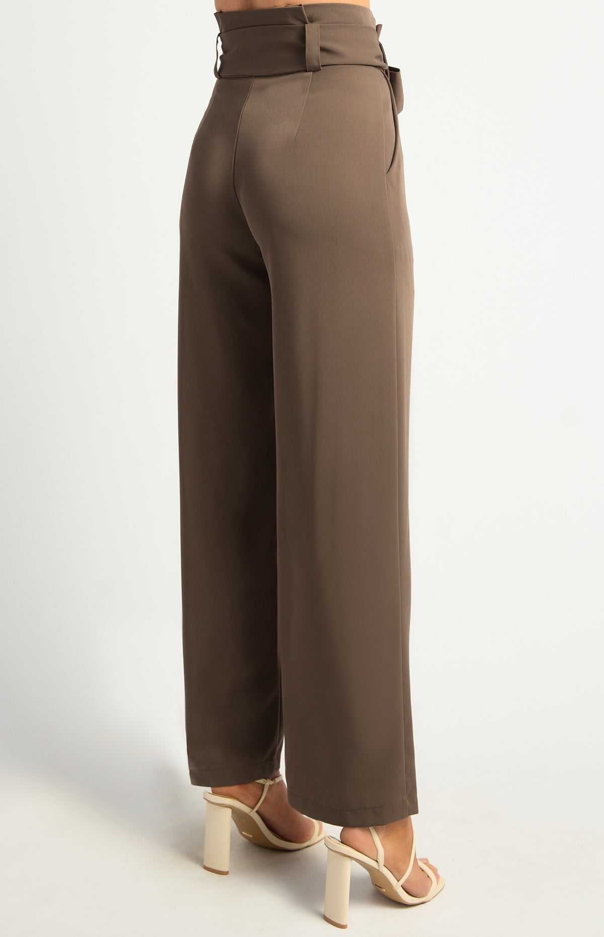 Majella Paper Bag Pants - Ash Brown