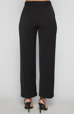 Glynn High Waisted, Straight Leg, Belt, Dressy Pants - Black