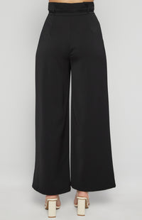 Riki Paper Bag High Waisted Pants - Black