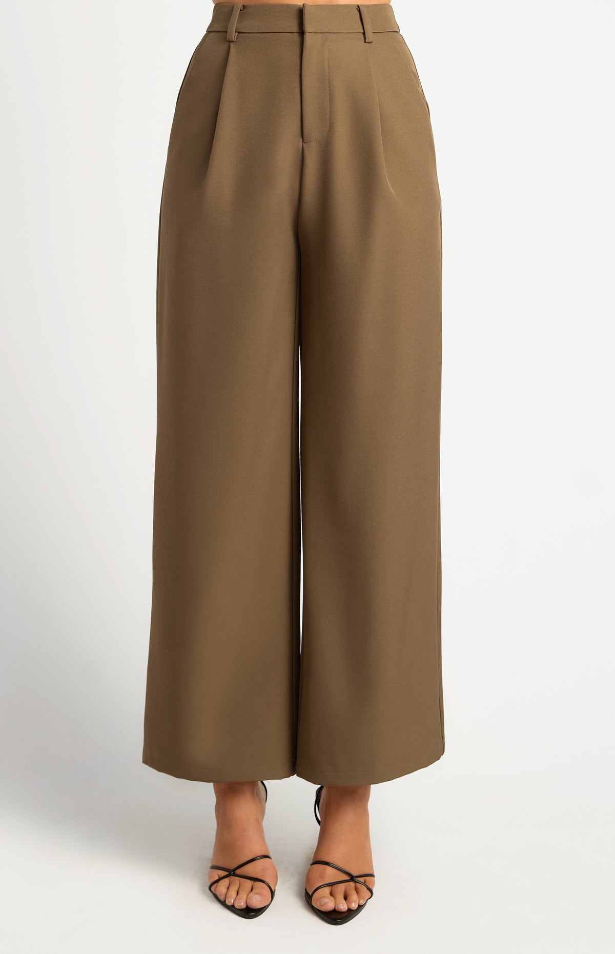 Jilianne Wide Leg Pants - Dark Olive
