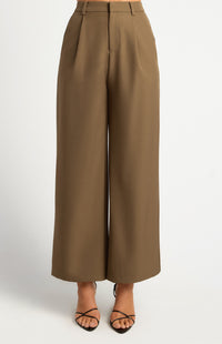 Jilianne Wide Leg Pants - Dark Olive