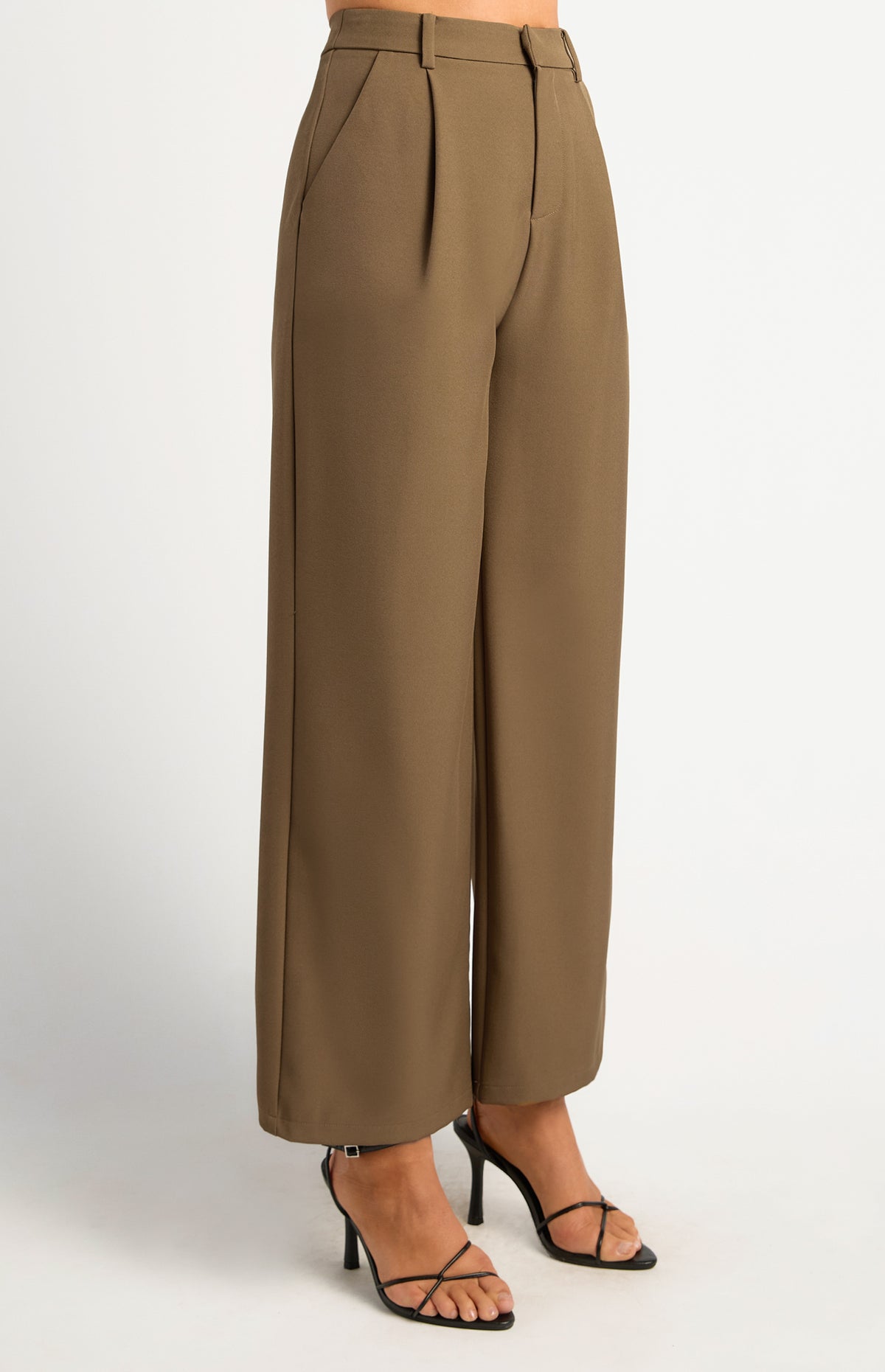 Jilianne Wide Leg Pants - Dark Olive