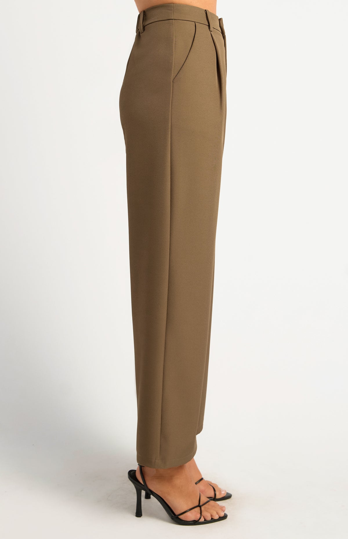 Jilianne Wide Leg Pants - Dark Olive