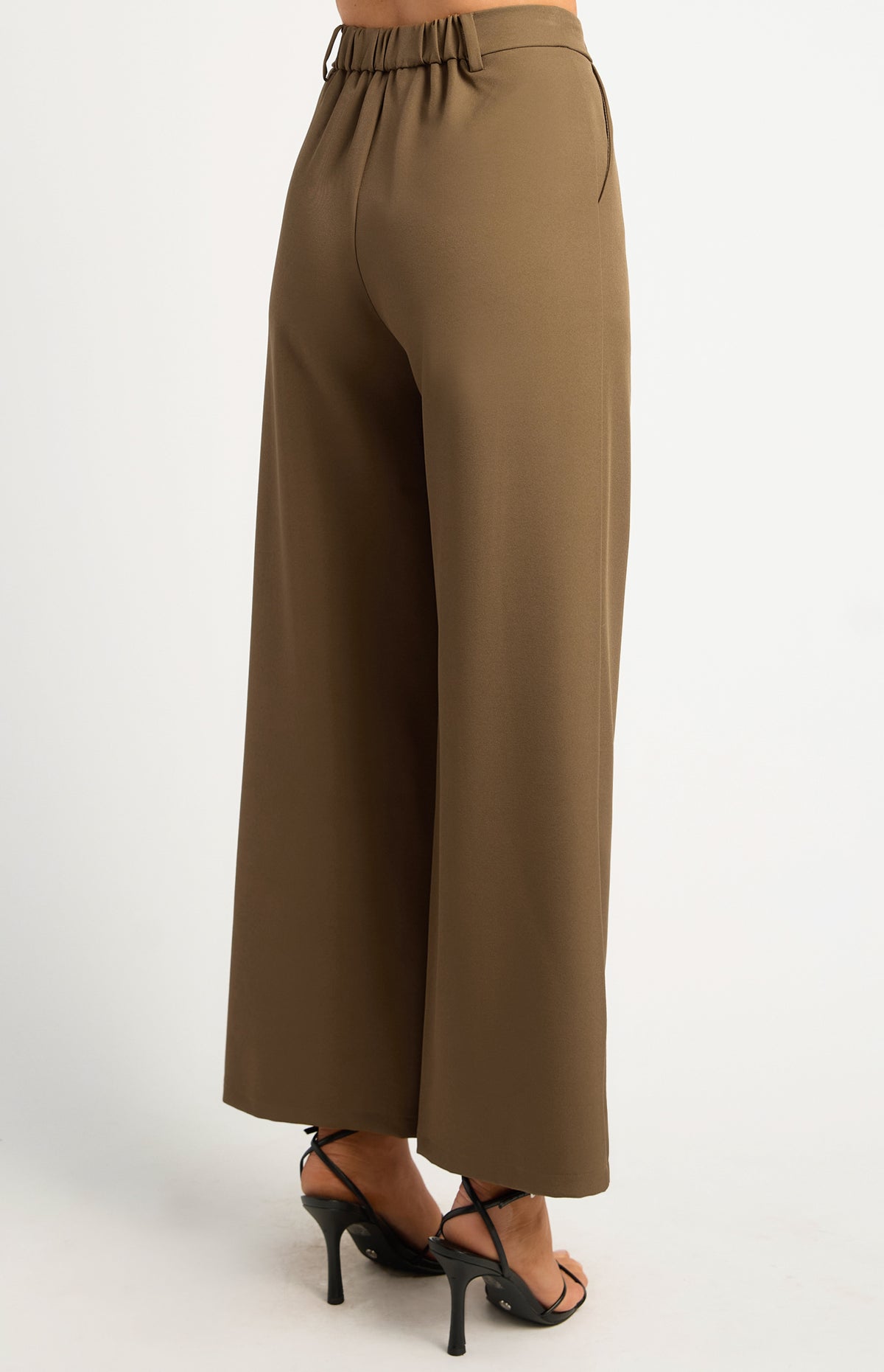 Jilianne Wide Leg Pants - Dark Olive