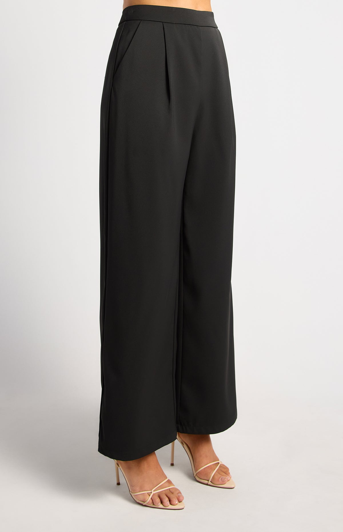 Arella Wide Leg Pants - Black