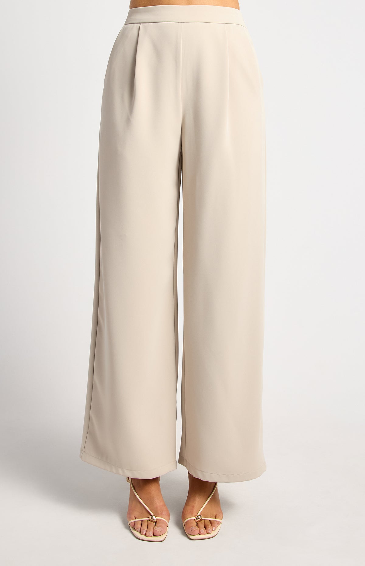 Arella Wide Leg Pants - Oyster