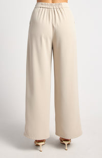 Arella Wide Leg Pants - Oyster