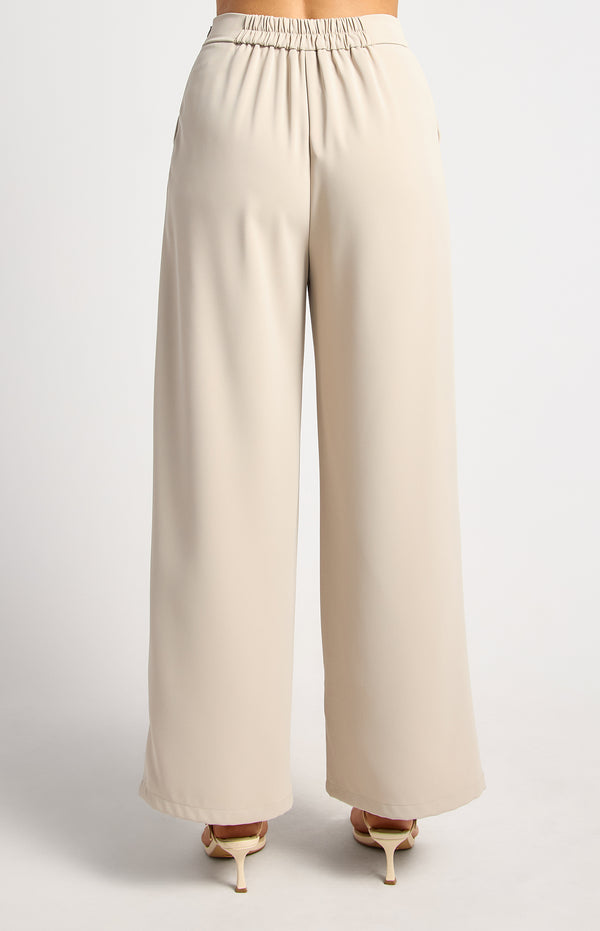 Arella Wide Leg Pants - Oyster