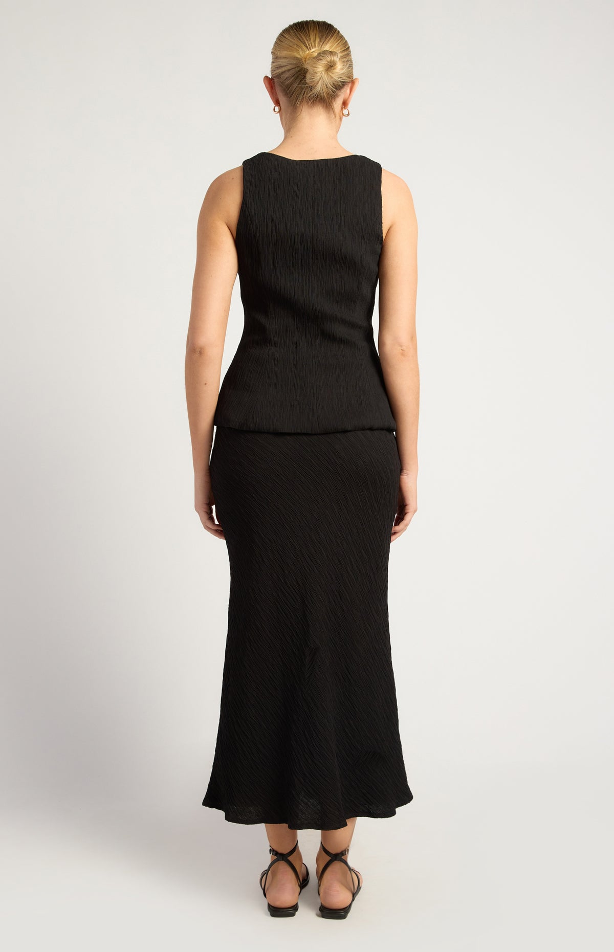 Valia Vest & Skirt Set - Black