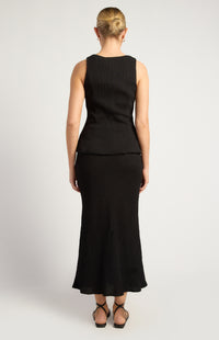 Valia Vest & Skirt Set - Black