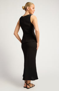 Valia Vest & Skirt Set - Black