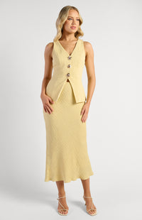 Valia Vest & Skirt Set - Lemon