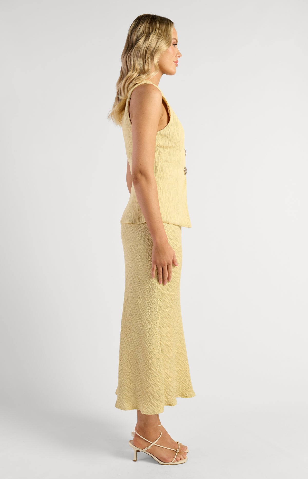 Valia Vest & Skirt Set - Lemon