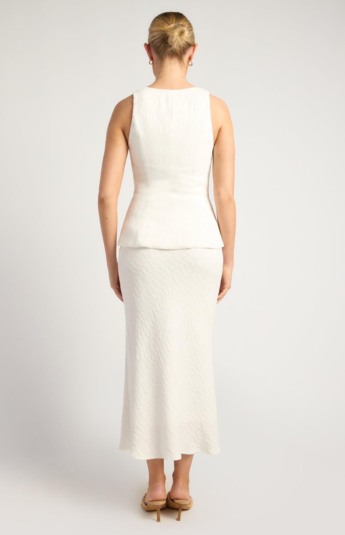 Valia Vest & Skirt Set - White