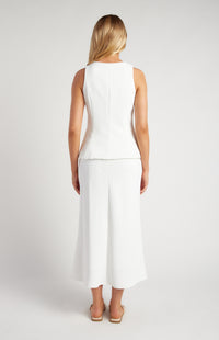 Capra Open Hem Vest & Skirt Set - White