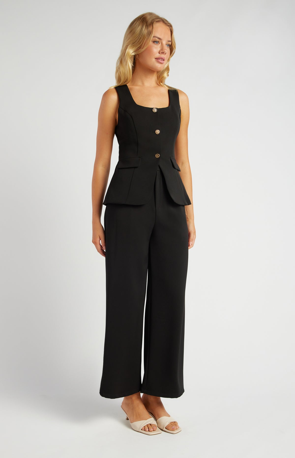 Ursula Vest & Pants Set - Black