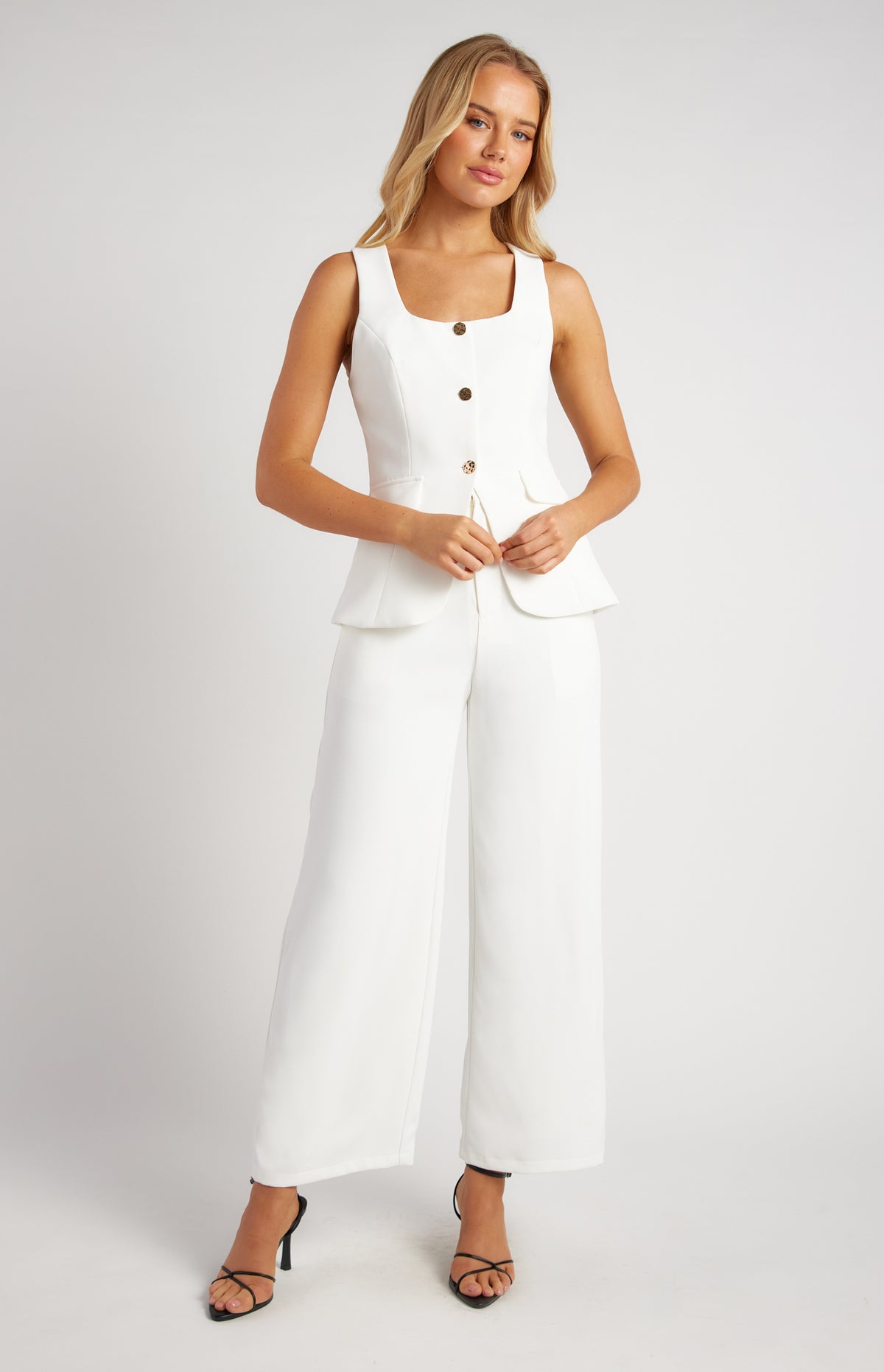 Ursula Vest & Pants Set - White