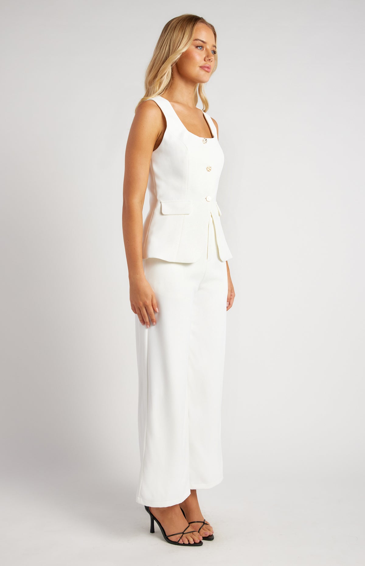 Ursula Vest & Pants Set - White