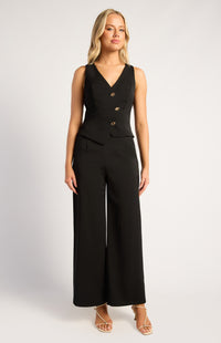 Kammy Vest Top & Pants Set - Black