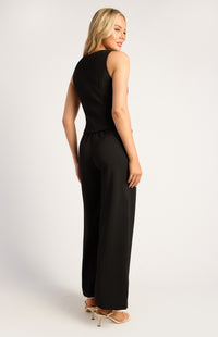 Kammy Vest Top & Pants Set - Black