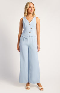 Kammy Vest Top & Pants Set - Pale Blue