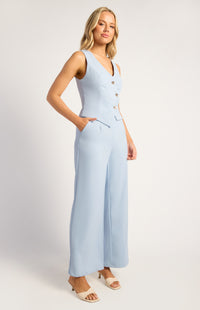 Kammy Vest Top & Pants Set - Pale Blue