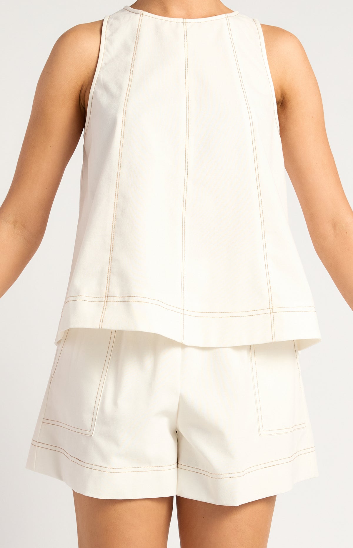 Arlene Cotton Linen Top & Shorts Set - White