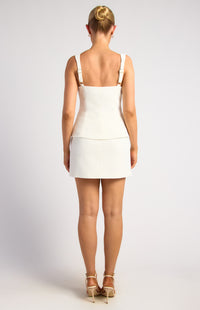 Melania Top & Skirt Set - White