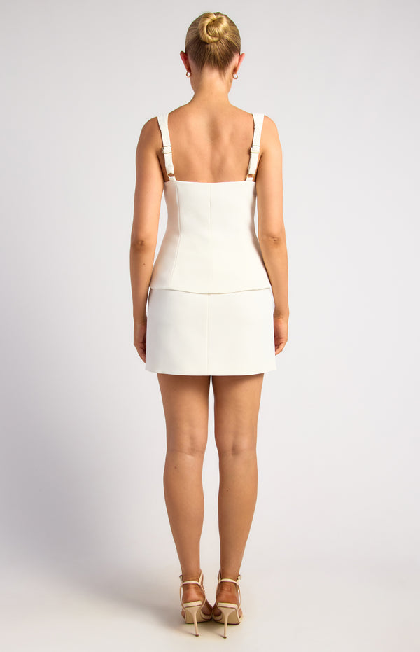Melania Top & Skirt Set - White