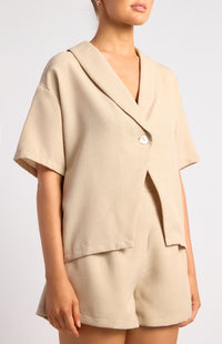 Valeria Shirt & Shorts Set - Beige