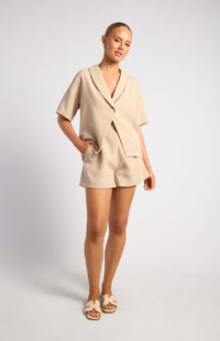 Valeria Shirt & Shorts Set - Beige