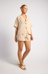 Valeria Shirt & Shorts Set - Beige