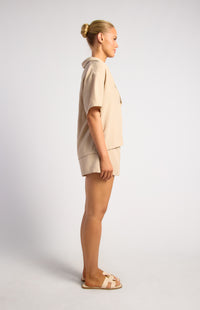 Valeria Shirt & Shorts Set - Beige