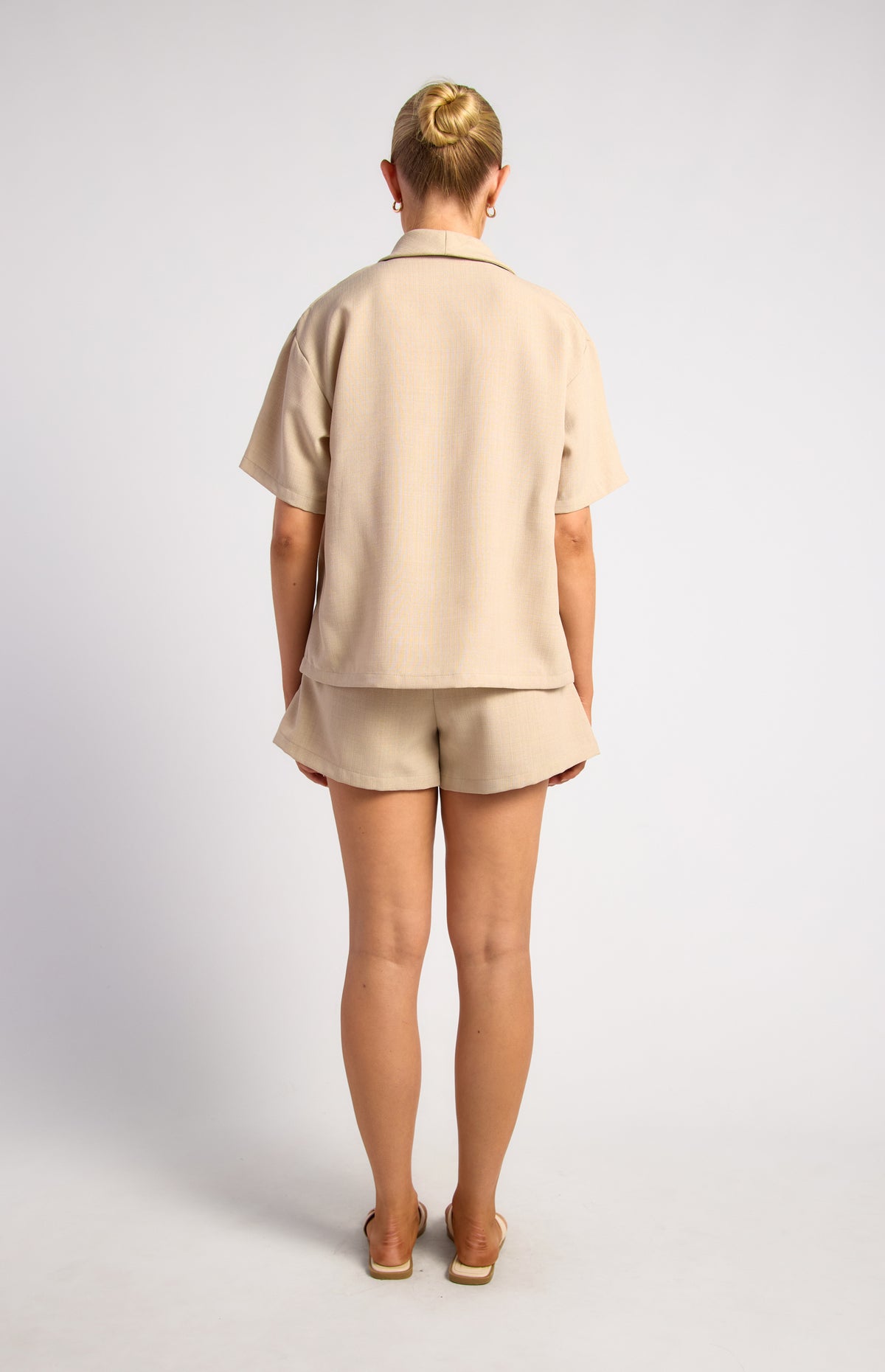 Valeria Shirt & Shorts Set - Beige