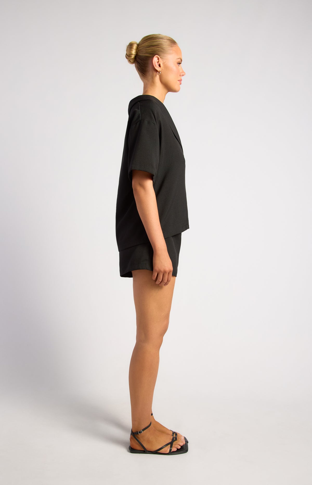 Valeria Shirt & Shorts Set - Black