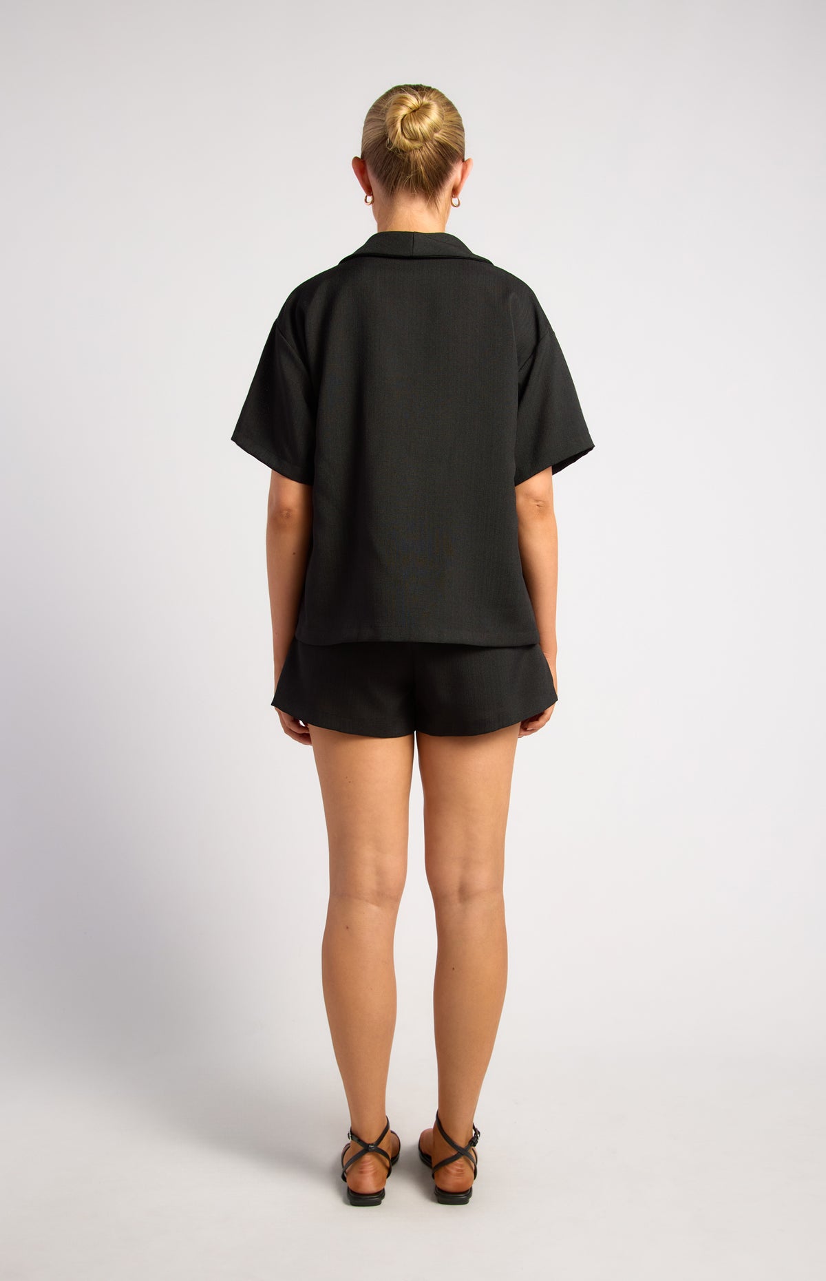 Valeria Shirt & Shorts Set - Black