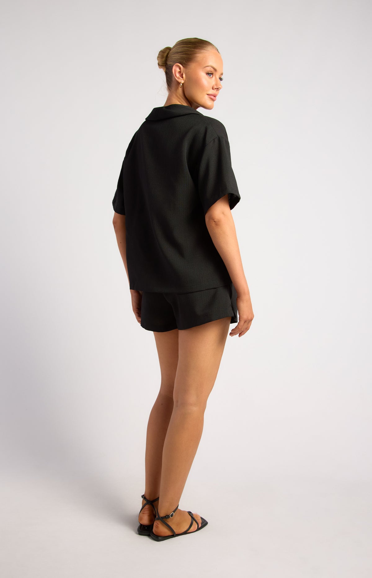 Valeria Shirt & Shorts Set - Black
