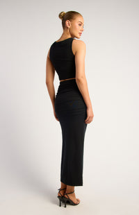 Darcy Top & Midi Skirt Set - Black