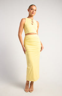 Darcy Top & Midi Skirt Set - Butter