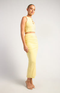 Darcy Top & Midi Skirt Set - Butter